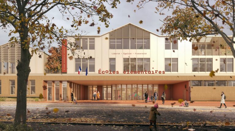 Groupe scolaire Joliot-Curie fond vue 05 ©studio alma